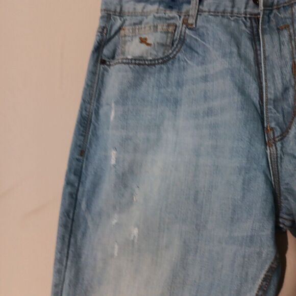 Rocawear Jeans Mens 38x36 Tall Light Wash Classic Fit HipHop Y2K Distressed VTG - Picture 2 of 5